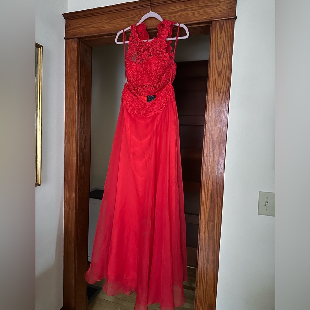 Red Two Piece Prom Dress